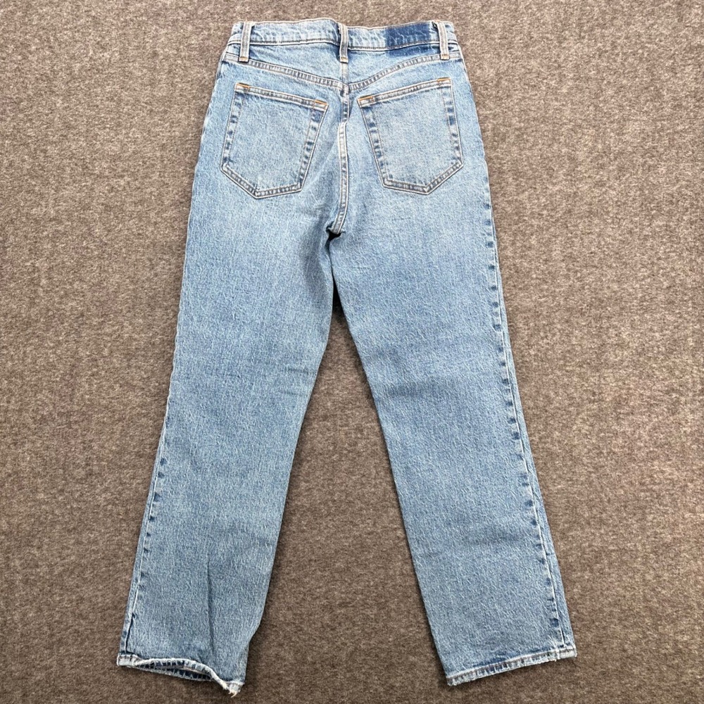 Abercrombie & Fitch The 90s Straight Crop Ultra High Rise Light Wash Jeans 27 4S - Picture 6 of 13